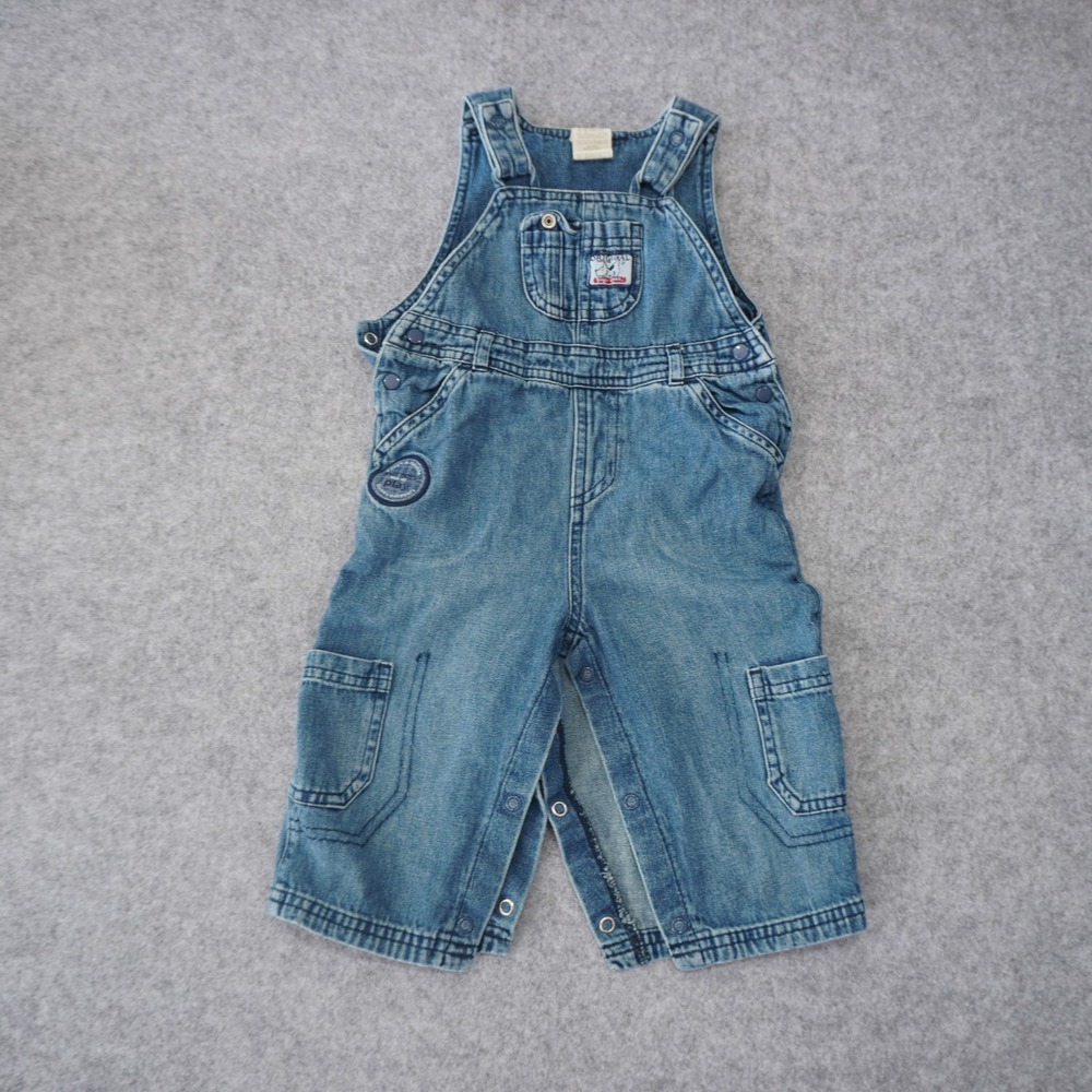 George Baby Organic Cotton Denim Overalls Medium Wash Blue 6-9 Months Adorable